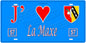 Plaque métal décorative,J'❤️La Maxe, Moselle, fond mur bleu 57