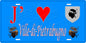 Plaque métal décorative 15 x 30 cm bleu J' ❤️ Ville-di-Pietrabugno Canton de Bastia-Corse