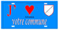 Plaque métal 15 x 30 J' ♥ ma commune