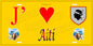 Plaque métal décorative 15 x 30 cm jaune J' ❤️ Aiti  Canton de Golo-Morosaglia Haute-Corse