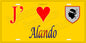 Plaque métal décorative 15 x 30 cm jaune J' ❤️ Alando  Canton de Golo-Morosaglia Haute-Corse