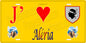 Plaque métal décorative 15 x 30 cm jaune J' ❤️ Aléria  Canton de Ghisonaccia Haute-Corse