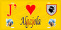 Plaque métal décorative 15 x 30 cm jaune J' ❤️ Algajola  Canton de Calvi Haute-Corse