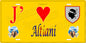 Plaque métal décorative 15 x 30 cm jaune J' ❤️ Altiani  Canton de Ghisonaccia Haute-Corse