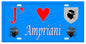 Plaque métal décorative 15 x 30  J'❤️Ampriani Haute corse - Plaquesfrance.com