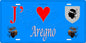 Plaque métal décorative 15 x 30 cm bleu J' ❤️ Aregno  Canton de Calvi Haute-Corse
