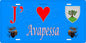 Plaque métal décorative 15 x 30 cm bleu J' ❤️ Avapessa  Canton de Calvi Haute-Corse