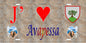 Plaque métal décorative 15 x 30 cm mur antique J' ❤️ Avapessa  Canton de Calvi Haute-Corse