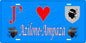 Plaque métal décorative 15 x 30 cm bleu J' ❤️ Azilone Ampaza  canton de Taravo-Ornano Corse du Sud