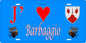 Plaque métal décorative 15 x 30 cm bleu J' ❤️ Barbaggio  Canton de Biguglia-Nebbio Haute-Corse