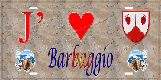 Plaque métal décorative 15 x 30 cm mur antique J' ❤️ Barbaggio  Canton de Biguglia-Nebbio Haute-Corse