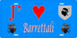 Plaque métal décorative 15 x 30 cm bleu J' ❤️ Barrettali  Canton du Cap Corse Haute-Corse