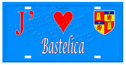 Plaque métal décorative 15 x 30 cm J'❤️  Bastelica Corse - Plaquesfrance.com