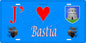 Plaque métal décorative 15 x 30 cm bleu J' ❤️ Bastia  Canton de Bastia Haute-Corse