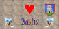 Plaque métal décorative 15 x 30 cm mur antique J' ❤️ Bastia  Canton de Bastia Haute-Corse
