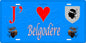 Plaque métal décorative 15 x 30 cm bleu J' ❤️ Belgodère  Canton de L'Île-Rousse Haute-Corse