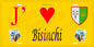 Plaque métal décorative 15 x 30 cm jaune J' ❤️ Bisinchi  Canton de Golo-Morosaglia Haute-Corse