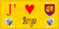 Plaque métal décorative 15 x 30 cm jaune J' ❤️ Borgo  Canton de Borgo Haute-Corse