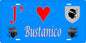 Plaque métal décorative 15 x 30 cm bleu J' ❤️ Bustanico  Canton de Golo-Morosaglia Haute-Corse
