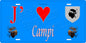 Plaque métal décorative 15 x 30 cm bleu J' ❤️ Campi  Canton de Ghisonaccia Haute-Corse