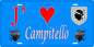 Plaque métal décorative 15 x 30 cm bleu J' ❤️ Campitello  canton de Golo-Morosaglia Haute-Corse