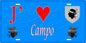 Plaque métal décorative 15 x 30 cm bleu J' ❤️ Campo  canton de Taravo-Ornano Corse du Sud