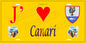 Plaque métal décorative 15 x 30 cm jaune J' ❤️ Canari  Canton du Cap Corse Haute-Corse