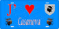 Plaque métal décorative 15 x 30 cm bleu J' ❤️ Casanova Canton de Corte Haute-Corse