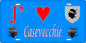 Plaque métal décorative 15 x 30 cm bleu J' ❤️ Casevecchie Canton de Ghisonaccia Haute-Corse