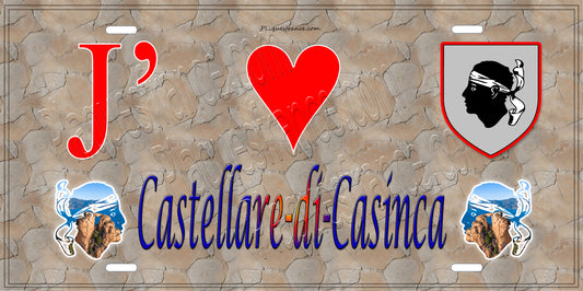 Plaque métal décorative 15 x 30 cm mur antique J' ❤️ Castellare-di-Casinca Canton de Casinca-Fumalto Haute-Corse