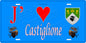 Plaque métal décorative 15 x 30 cm bleu J' ❤️ Castiglione Canton de Golo-Morosaglia Haute-Corse