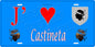Plaque métal décorative 15 x 30 cm bleu J' ❤️ Castineta Canton de Golo-Morosaglia Haute-Corse