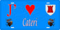 Plaque métal décorative 15 x 30 cm bleu J' ❤️ Cateri Canton de Calvi Haute-Corse