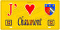 Plaque métal décorative,J'❤️Chaumont, Haute Marne, fond mur jaune 52