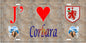 Plaque métal décorative 15 x 30 cm mur antique J' ❤️ Corbara Canton de l'Île-Rousse Haute-Corse