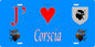 Plaque métal décorative 15 x 30 cm bleu J' ❤️ Corscia Canton de Golo-Morosaglia Haute-Corse