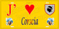 Plaque métal décorative 15 x 30 cm jaune J' ❤️ Corscia Canton de Golo-Morosaglia Haute-Corse