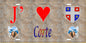 Plaque métal décorative 15 x 30 cm mur antique J' ❤️ Corte Canton de Corte Haute-Corse