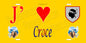 Plaque métal décorative 15 x 30 cm jaune J' ❤️ Croce  Canton de Casinca-Fumalto Haute-Corse