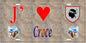 Plaque métal décorative 15 x 30 cm mur antique J' ❤️ Croce  Canton de Casinca-Fumalto Haute-Corse