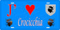 Plaque métal décorative 15 x 30 cm bleu J' ❤️ Crocicchia  Canton de Golo-Morosaglia Haute-Corse