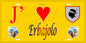 Plaque métal décorative 15 x 30 cm jaune J' ❤️ Erbajolo Canton de Golo-Morosaglia Haute-Corse
