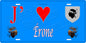 Plaque métal décorative 15 x 30 cm bleu J' ❤️ Érone Canton de Golo-Morosaglia Haute-Corse