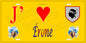 Plaque métal décorative 15 x 30 cm jaune J' ❤️ Érone Canton de Golo-Morosaglia Haute-Corse