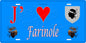 Plaque métal décorative 15 x 30 cm bleu J' ❤️ Farinole Canton du Cap Corse Haute-Corse