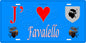 Plaque métal décorative 15 x 30 cm bleu J' ❤️ Favalello Canton de Golo-Morosaglia Haute-Corse