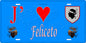 Plaque métal décorative 15 x 30 cm bleu J' ❤️ Feliceto Canton de l'Île-Rousse Haute-Corse