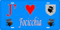 Plaque métal décorative 15 x 30 cm bleu J' ❤️ Focicchia Canton de Golo-Morosaglia Haute-Corse