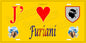 Plaque métal décorative 15 x 30 cm jaune J' ❤️ Furiani Canton de Bastia Haute-Corse