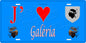Plaque métal décorative 15 x 30 cm bleu J' ❤️ Galéria Canton de Calvi Haute-Corse